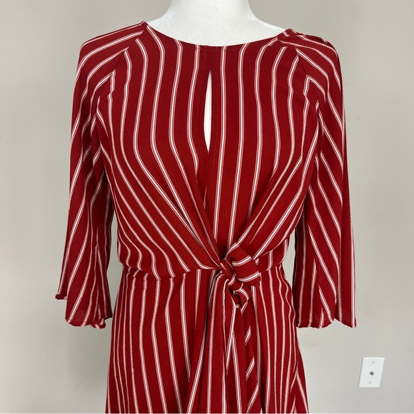 GYPSIES AND MOONDUST STRIPED MINI DRESS SIZE MEDIUM IN RED - Picture 4 of 16